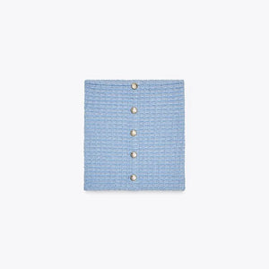 Elegant Knitted Women's Two Pieces Set Fashion Single-breasted Tube Top Hip Package Pockets Shorts Summer Casual Lady Suit