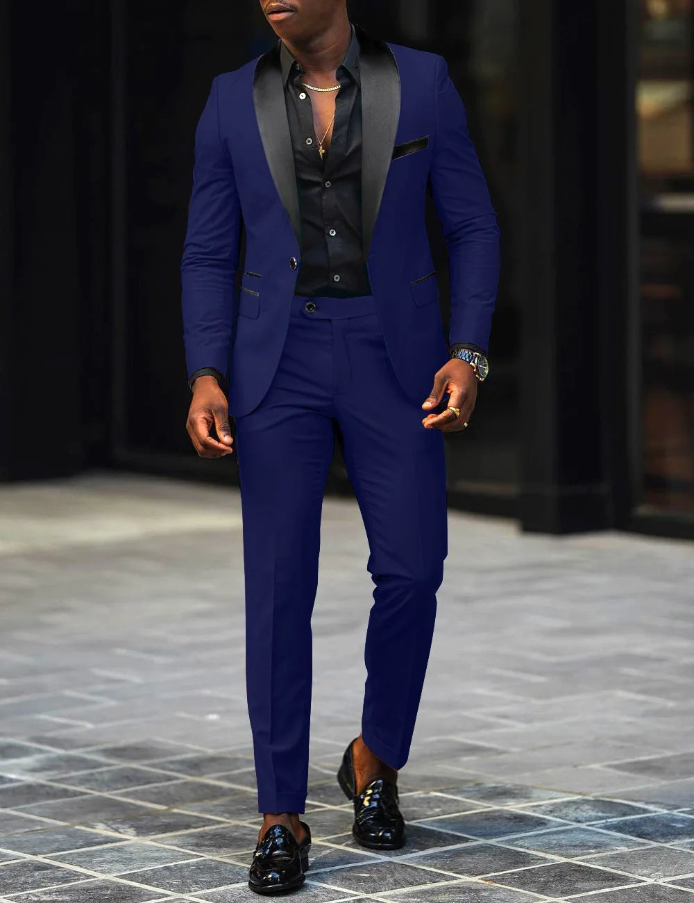 Men's Fashion Business Casual Two-piece, Comfortable and Breathable Slim-fit Side Slit Single-button Suit Jacket+trousers