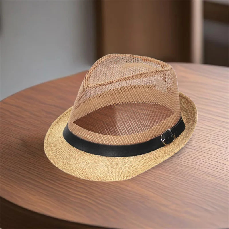 Men s Classic Straw Panama Hat with Wide Brim and Breathable Design for Summer Beach Vacation Lightweight Sun Hat