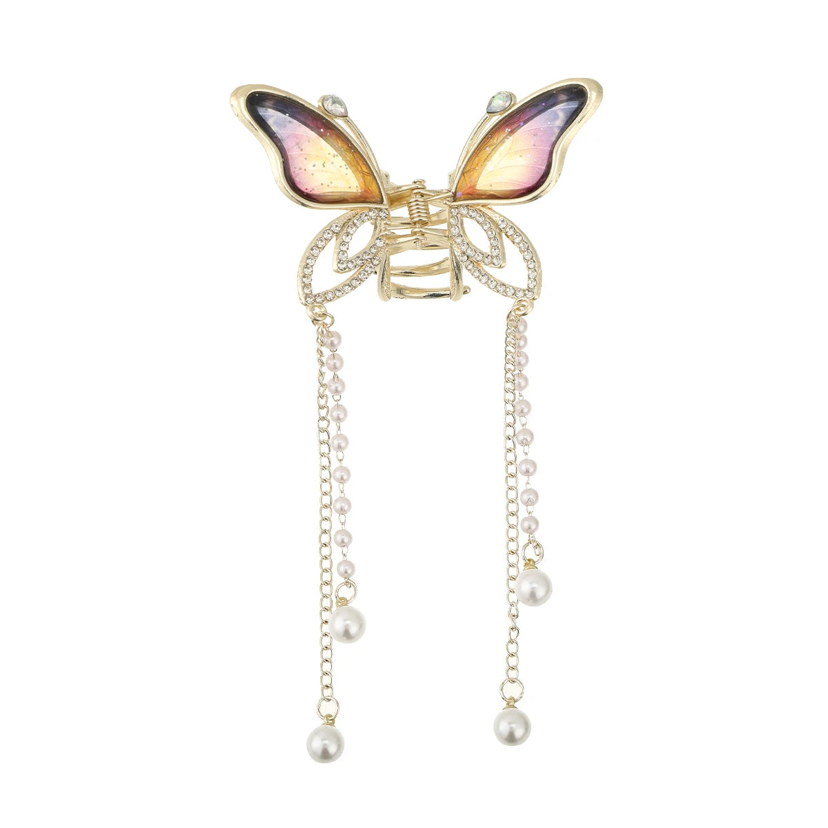 Hairpin Hair Accessories Women Simple Hair Claw Clip Butterfly Pearl Tassel Hair Clip