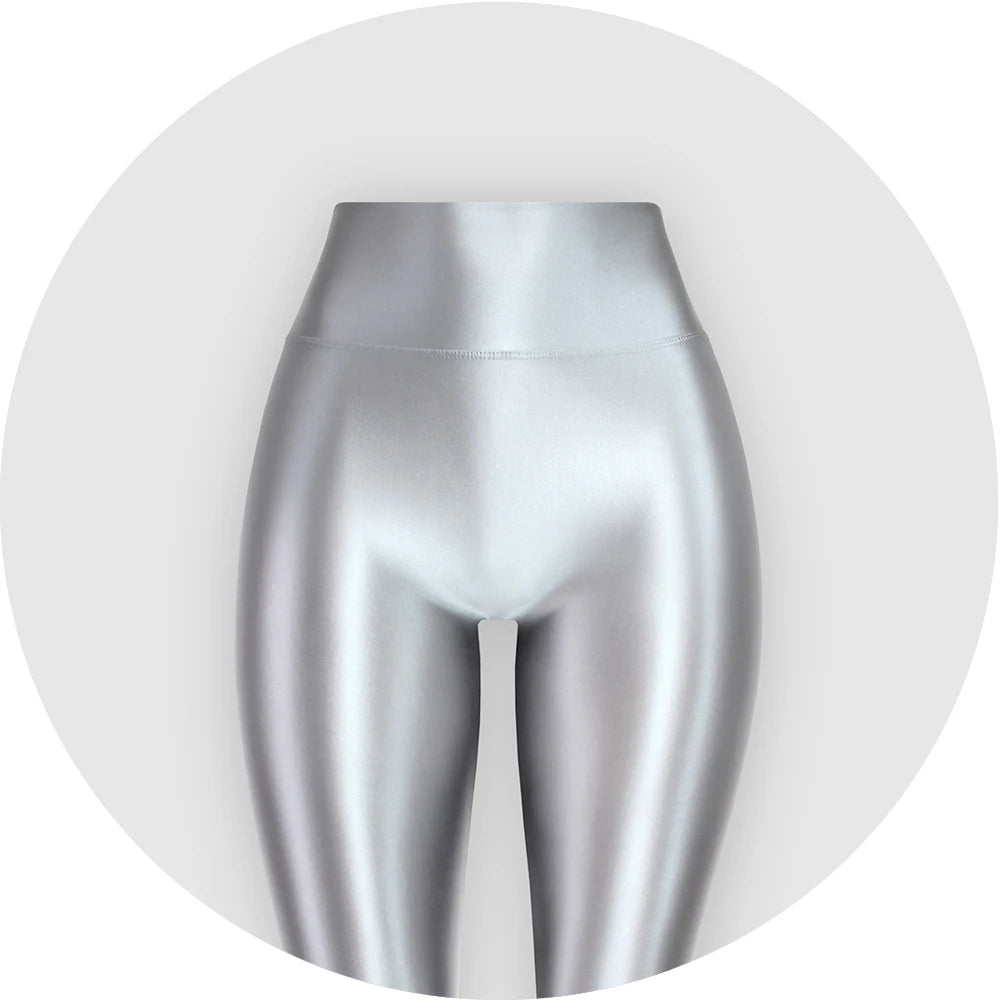 Satin Glossy High Waist Sport Fitness Shiny Yoga Pants