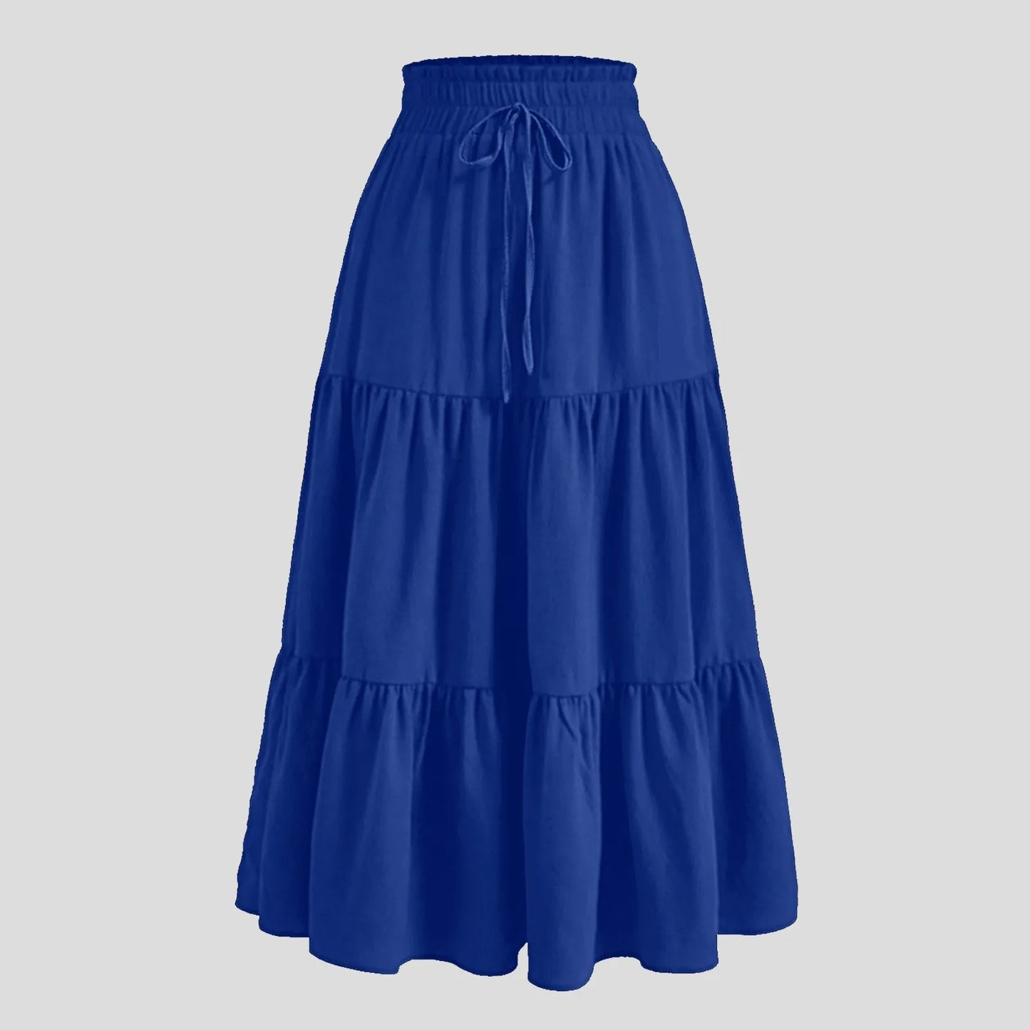 Women's Boho Vintage Floral Print Maxi Skirt Elastic High Waist Pleated Flowy A Line Long Skirts