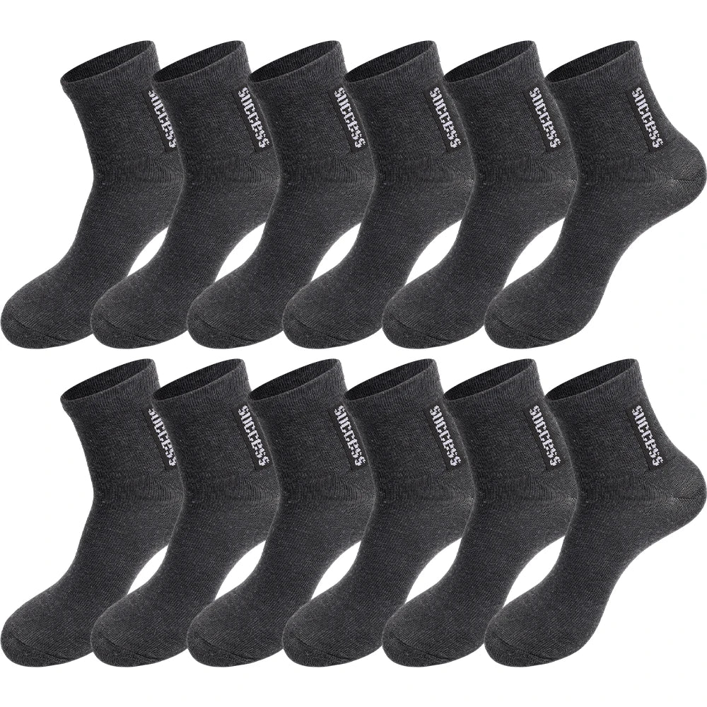 6 Pairs Bamboo Fiber Autumn Winter Men Socks Breathable Cotton Sports Sock Breathable Deodorant Business Socks