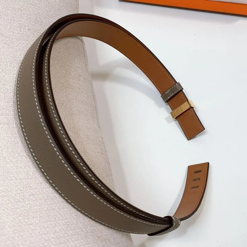 Leather adjustable belt Cross cowhide waist 2.5CM latched telescopic belt