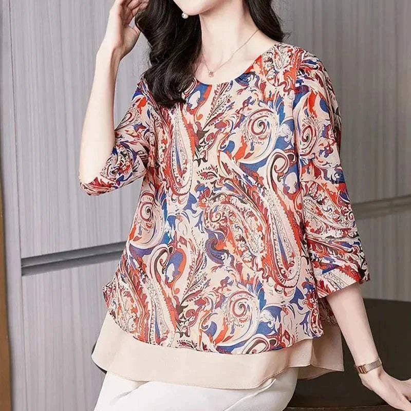 Elegant Paisley Printed Gauze