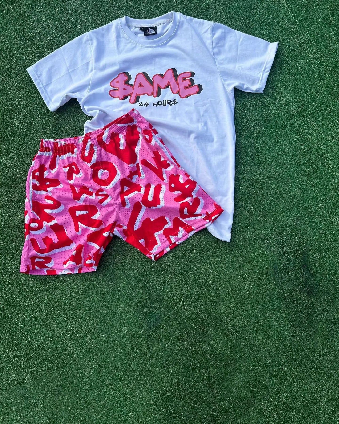 Men's Summer Set Sportswear 2-piece Set Short Sleeve Round Neck Custom Printed T-shirt Shorts Men's Shorts Set Lightweight