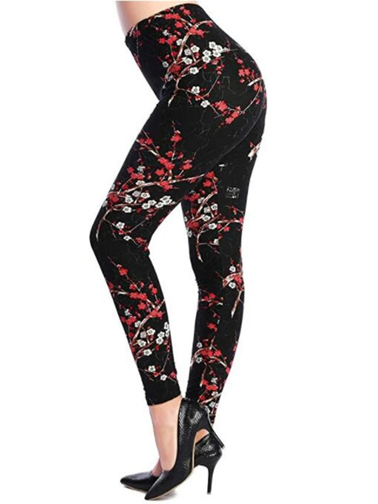 Graffiti Leggings Patterned Print Leggings For Women Leggings Houndstooth  Elastic Design Vintage Leggings