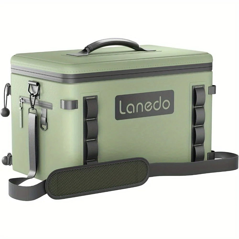 Soft Cooler 36 Can 25 Bottles, Insulated Bag Portable Ice Chest Box Floating Cooler Leak-Proof (Green)