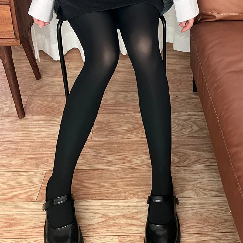 Velvet Leggings Stylish Solid Color Stretchy Tights Hosiery for Evening Outfit