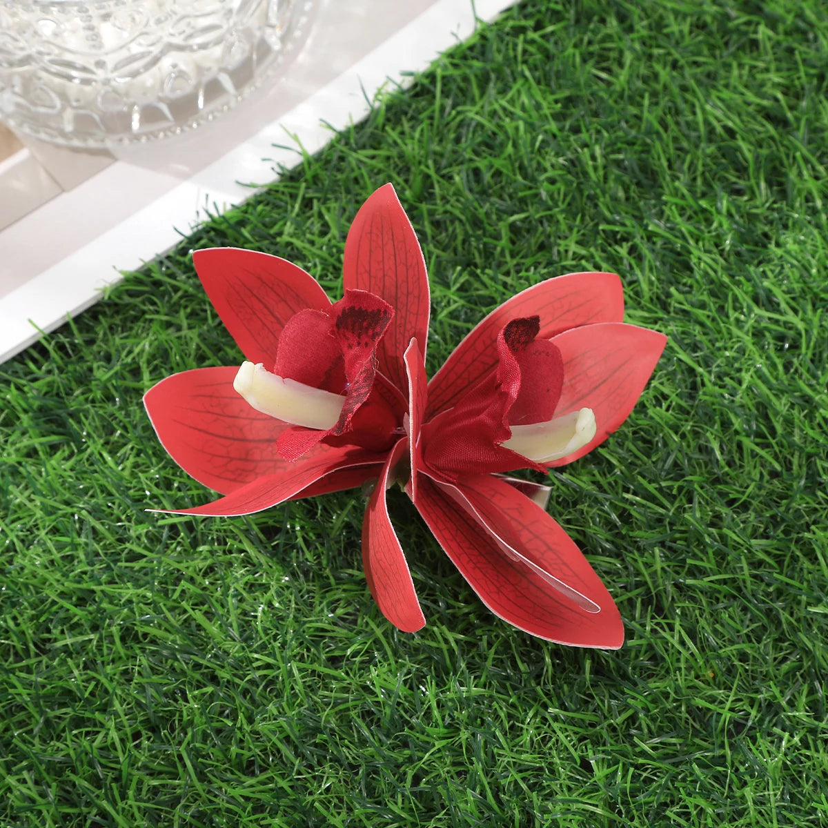 Orchid Flowers Hair Clips Bohemian Small Hairpin Barrette Beach Wedding Flower Women Holiday Hair Clip Hair Accessories