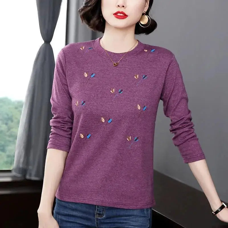 Fashion Printed O-Neck  Casual Pullovers