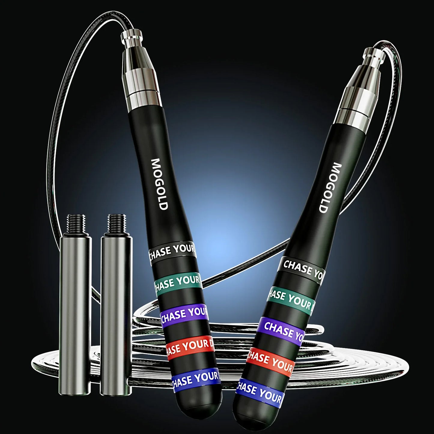 Jump rope,Gym Professional Weighted Crossfit Adjustable Length Suitable for Men and Women Exercise Skipping Rope Weight-loss