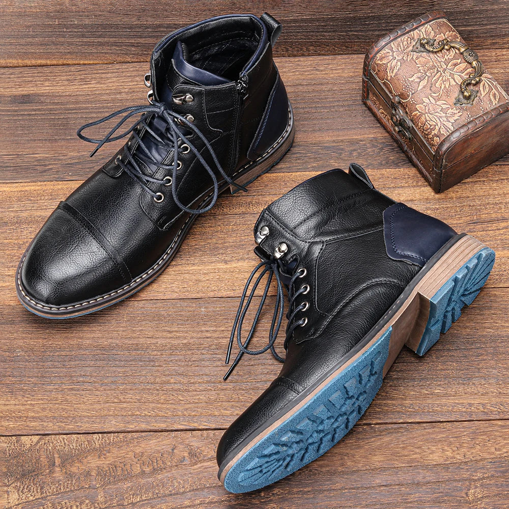 Retro Men Ankle Boots Outdoor Casual Fashion Men Boots