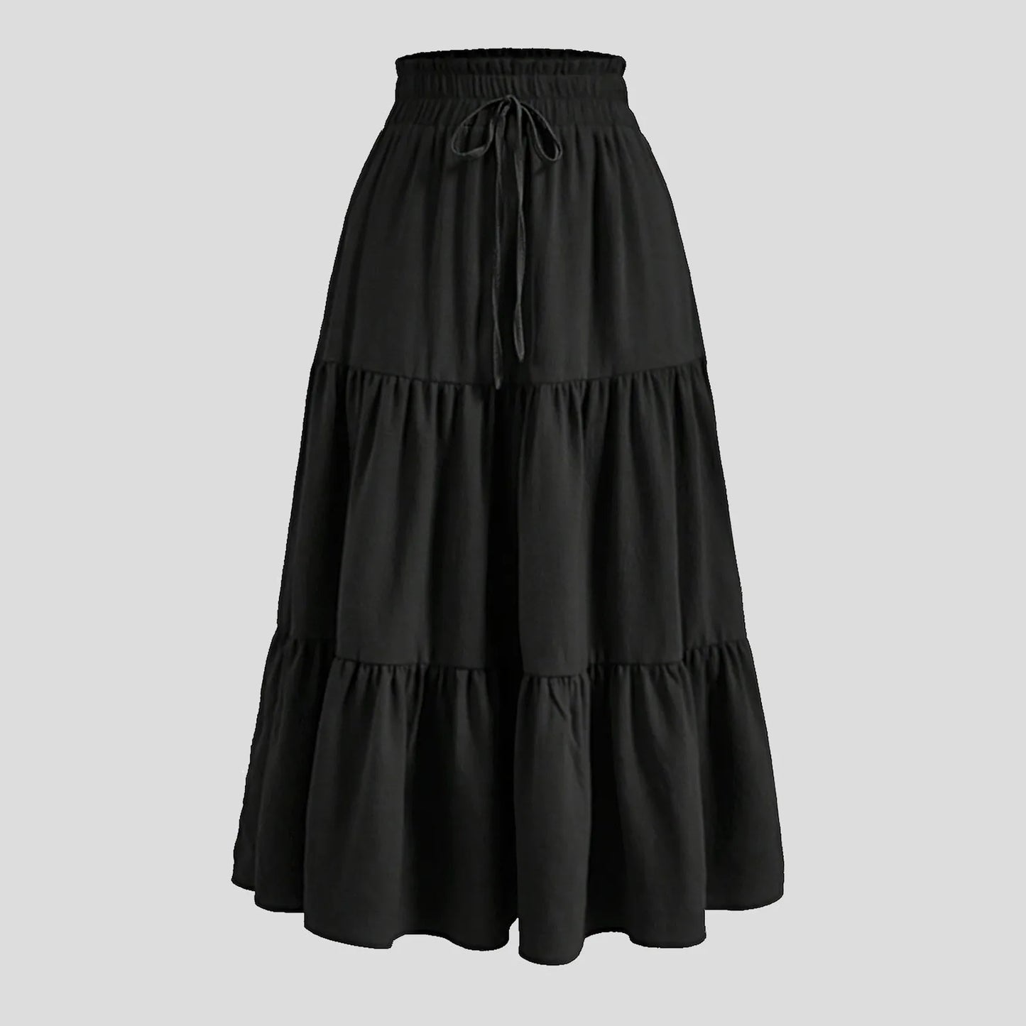 Women's Boho Vintage Floral Print Maxi Skirt Elastic High Waist Pleated Flowy A Line Long Skirts