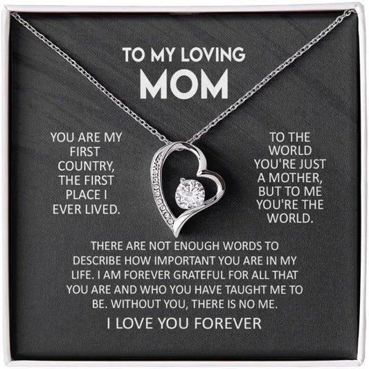 Hollow Necklace for Mom, Necklace + Card + Gift Box, Women's Necklace Rhinestone Necklace for Mom