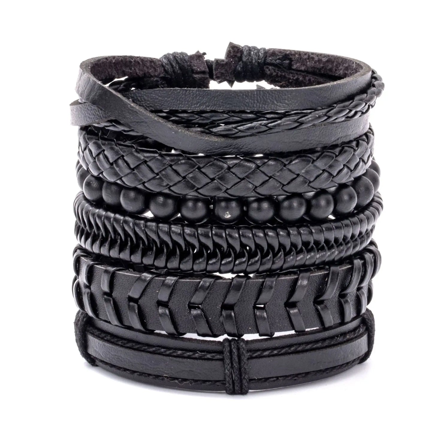 1 Fashion Bracelet Viking Bracelet For Men Hand Bracelets Woven Skull Hand Jewelry Adjustable Leather Set Bracelet