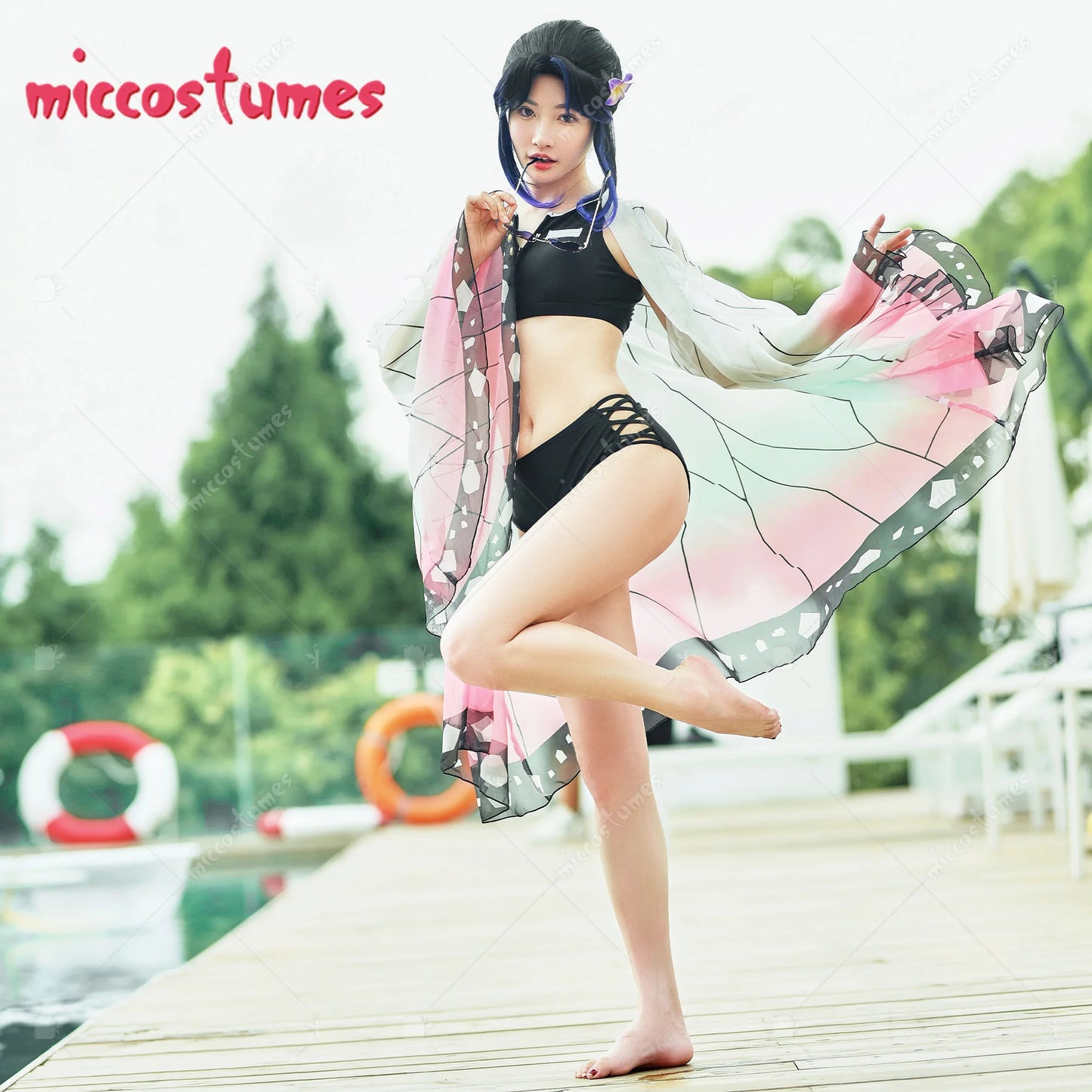 Ruffled Grid One-Piece Swimming Suit Bathing Suit Beach Swimsuit