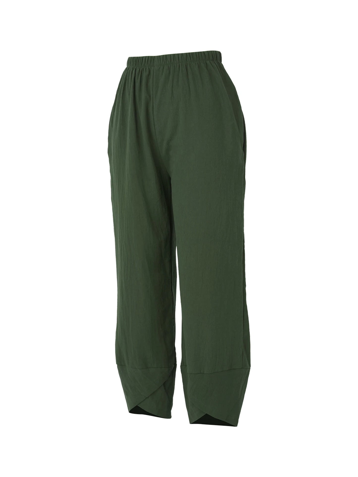 Women s Summer Loose Fit Capri Pants High Waist Solid Color Casual Trousers with Pockets Available in 5 Colors