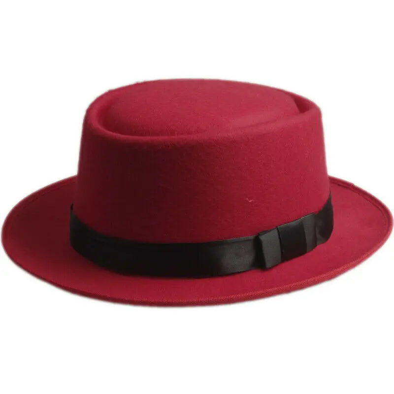 Vintage Style Wool Felt Trilby Hat Classic Jazz Retro Fedora Panama Hat