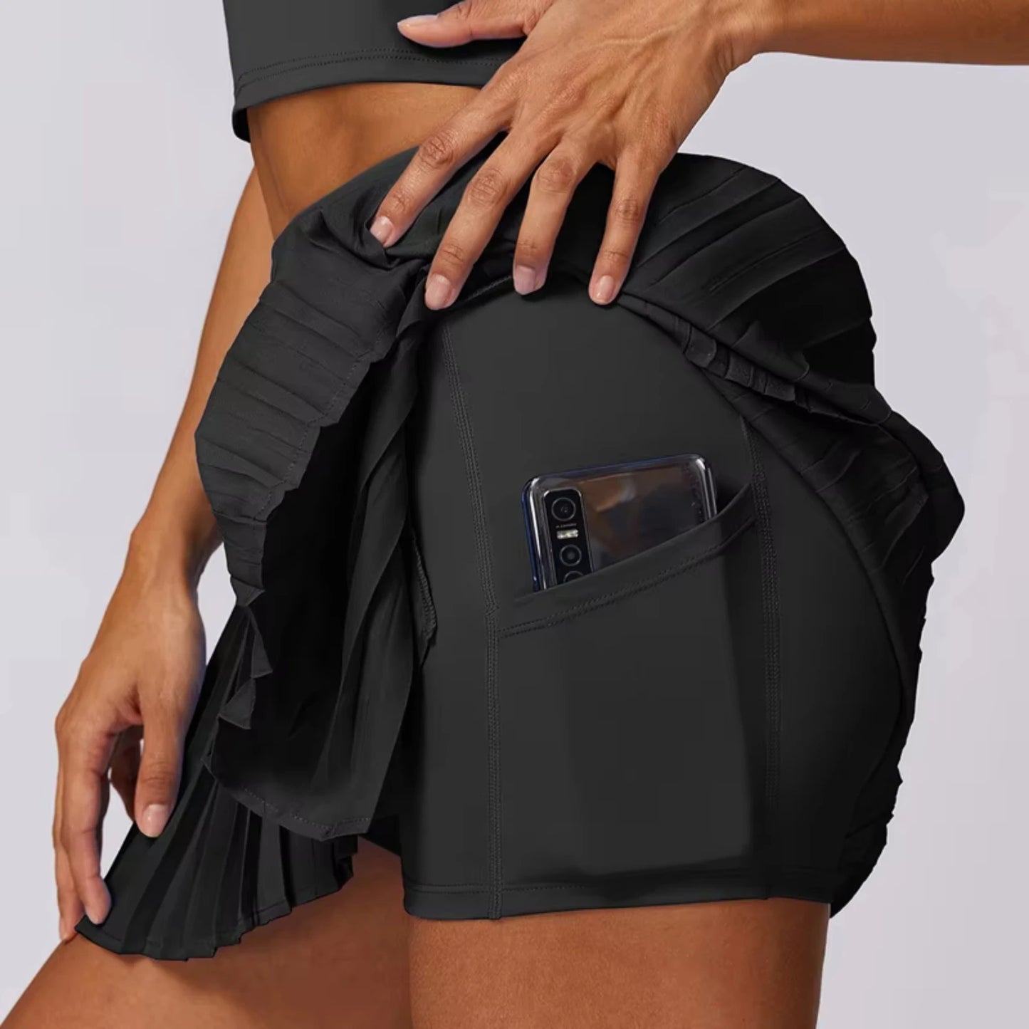 High Waisted Pleated Tennis Skirts with Pockets, Tummy Control, Casual Liner Skorts