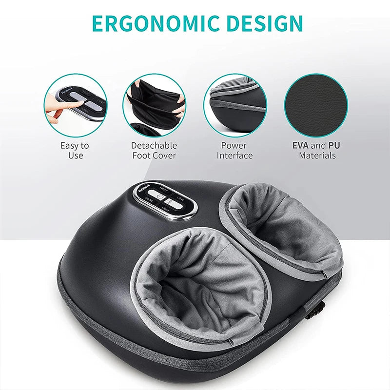 Foot Massager Heating Therapy Air Compression Shiatsu Knead Roller