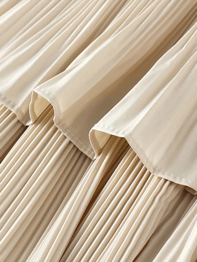 Asymmetric Pleated Medium And Long Ruffle Irregular Skirt