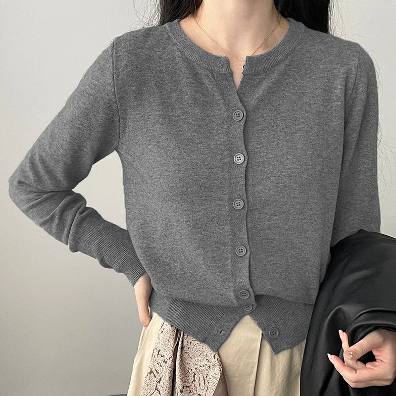Fashion Women's Thin Fleece Knit Loose Short Cashmere Sweater Round Neck, Warm Casual Female Sweater Top Cloting
