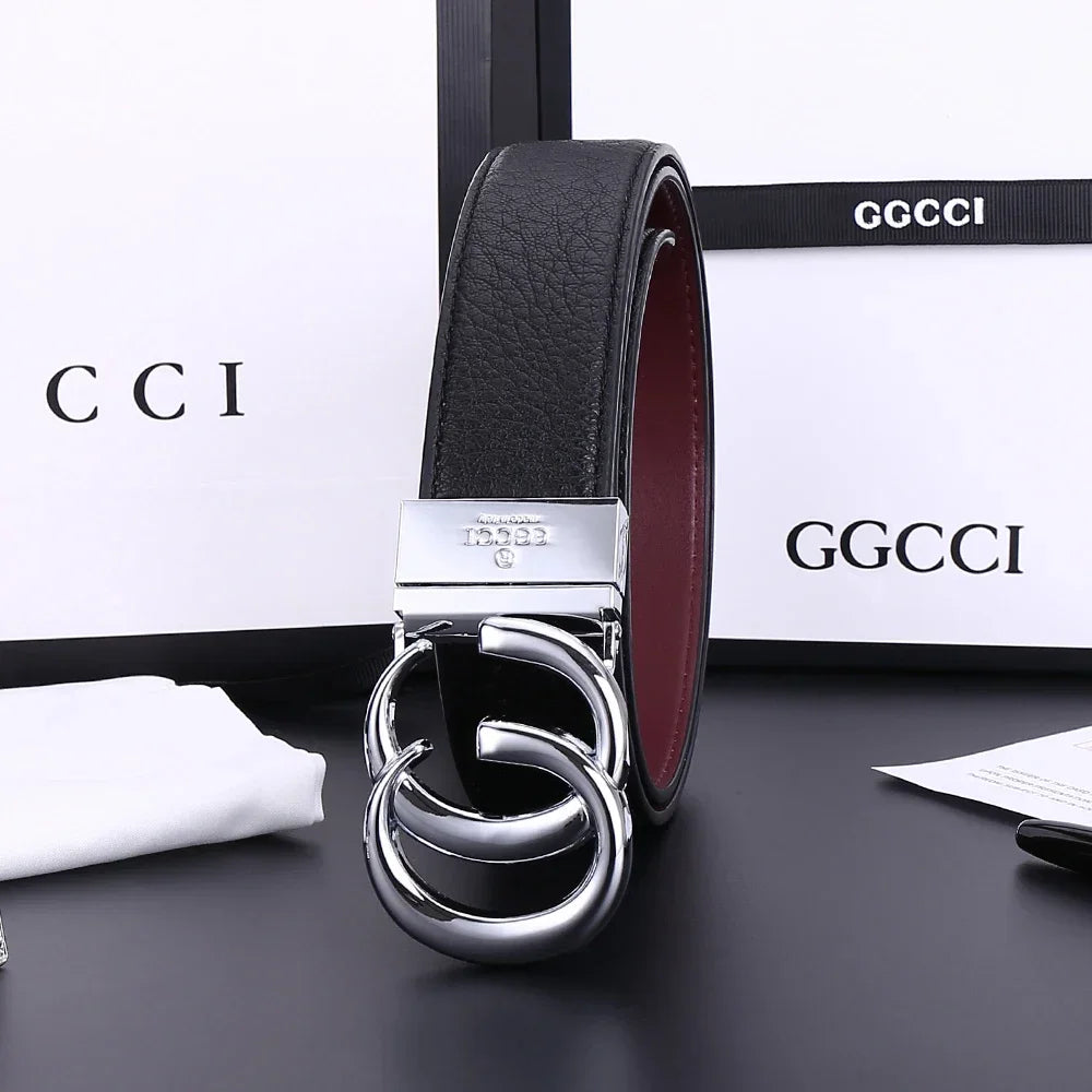 Fashionable Light Luxury High-end Belt Metal Retro Letter Simple Design Trendy and Versatile Business Belt