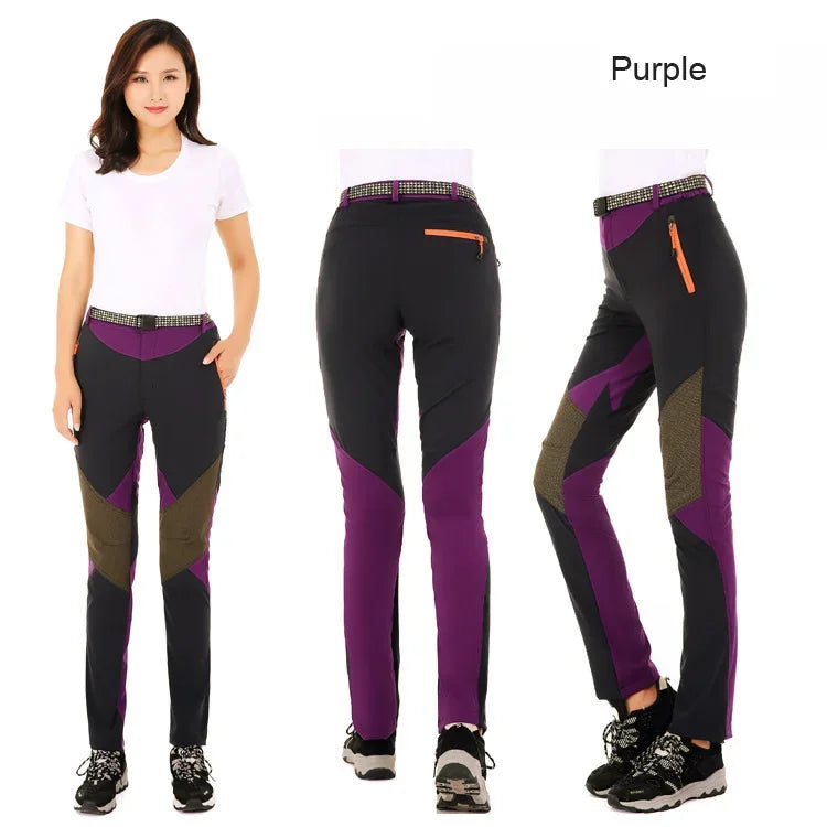 Outdoor Women Summer Sports Hiking Mountain Climbing Pants Quick Dry Waterproof Windproof Trousers Elastic