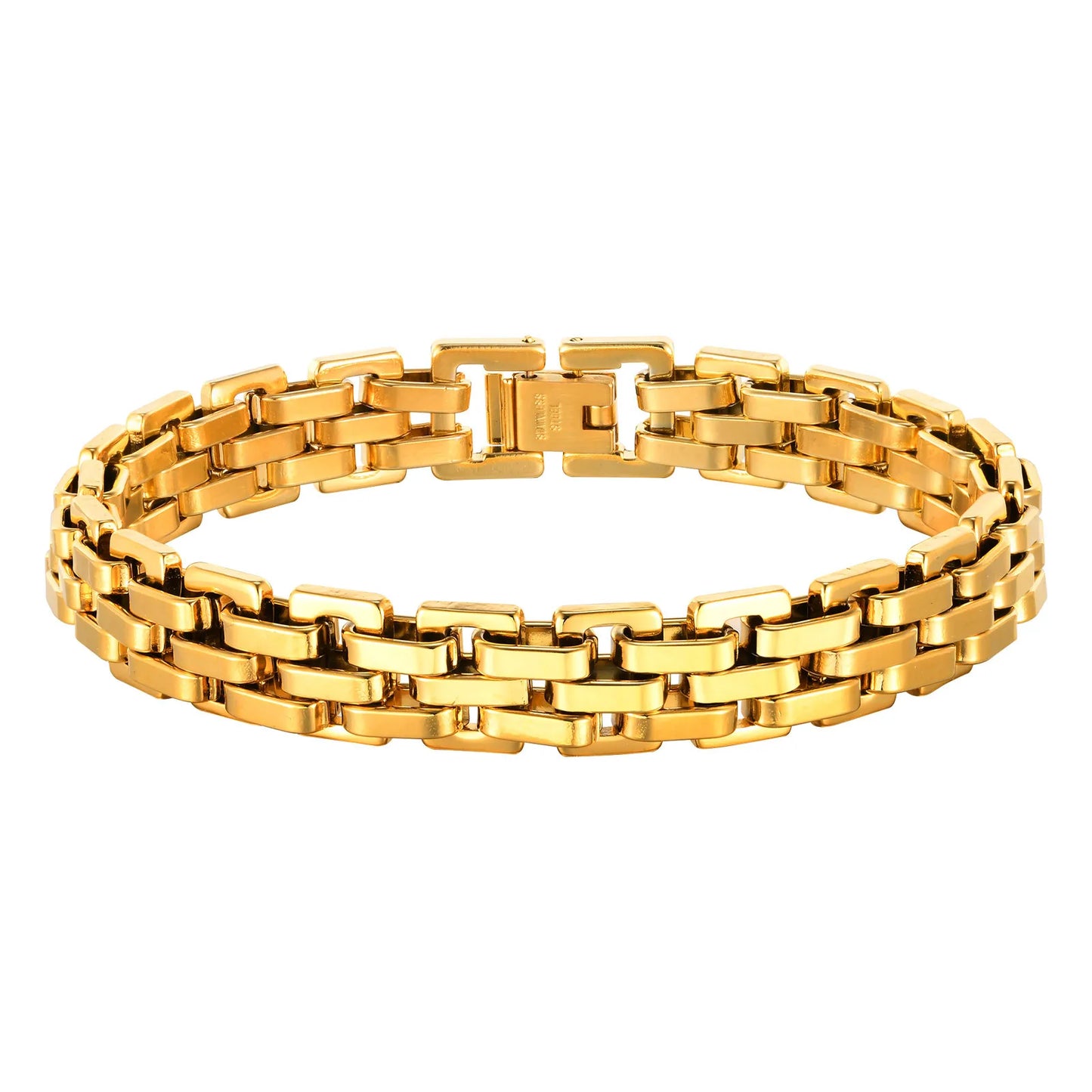 Vnox Stylish Strap Chain Bracelets for Men  Gift Jewelry, 10.7MM Wide Stainless Steel Links Wristband