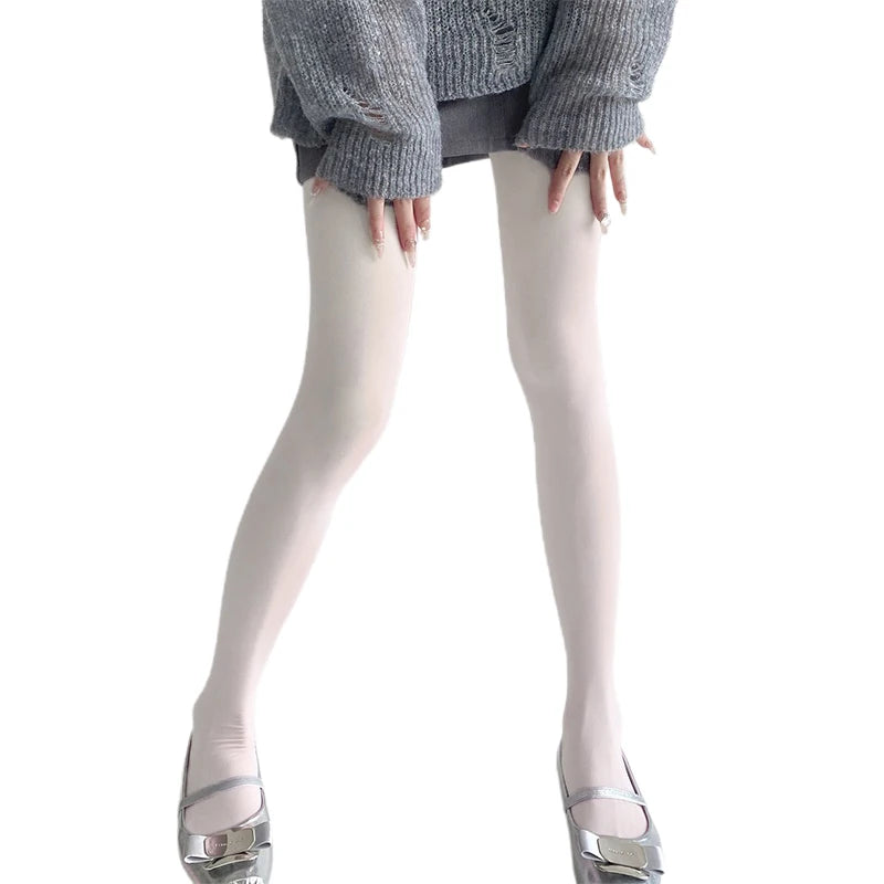 Velvet Leggings Stylish Solid Color Stretchy Tights Hosiery for Evening Outfit