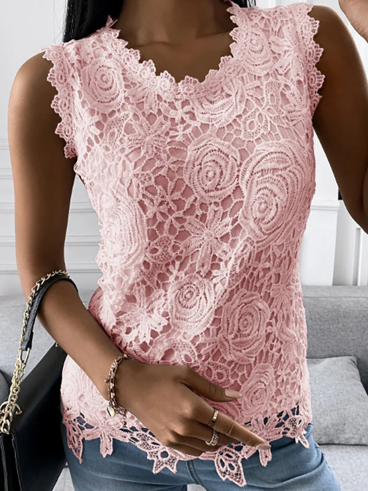 Sleeveless Sexy Vintage Slim Shirt