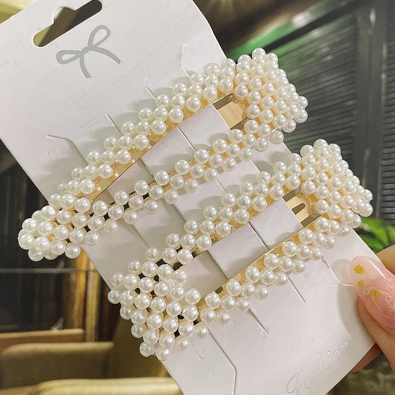 Simulated Pearl Hair Clips For Women Hairpins Geometric Hair Barrettes Fashion Hairgrip Hair Accessories