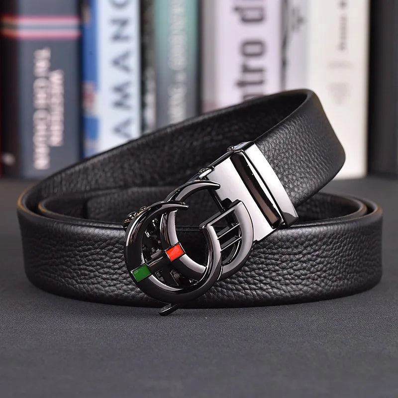 Designer fashion automatic buckle jeans high-quality material belt