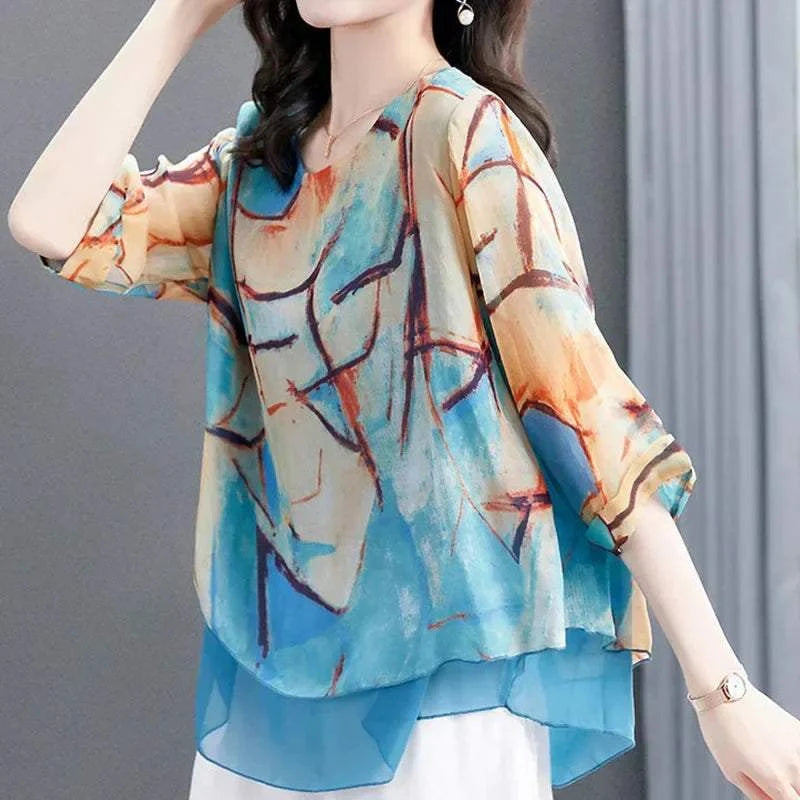 Elegant Paisley Printed Gauze