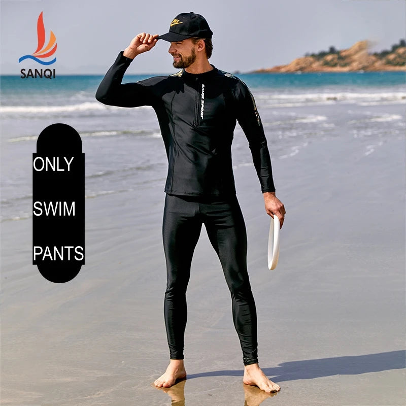 Men 3Pcs Long Sleeve Quick-Dry Water Sports Surfing Beach Rash Guard Professional WaterProof Outdoor Athletic Bathing SwimWear