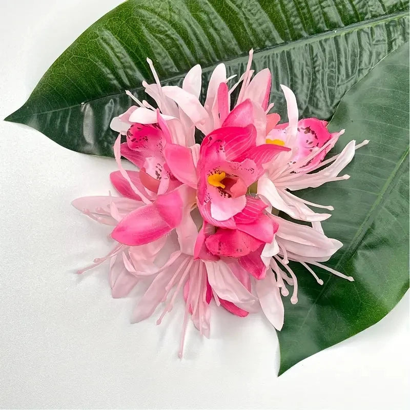 Large Sweet Equinox Flower Hair Clips Simulated Orchid Flower Hair Pins Beach Hawaii Vacation Floral Hair Clips Hair Accessories