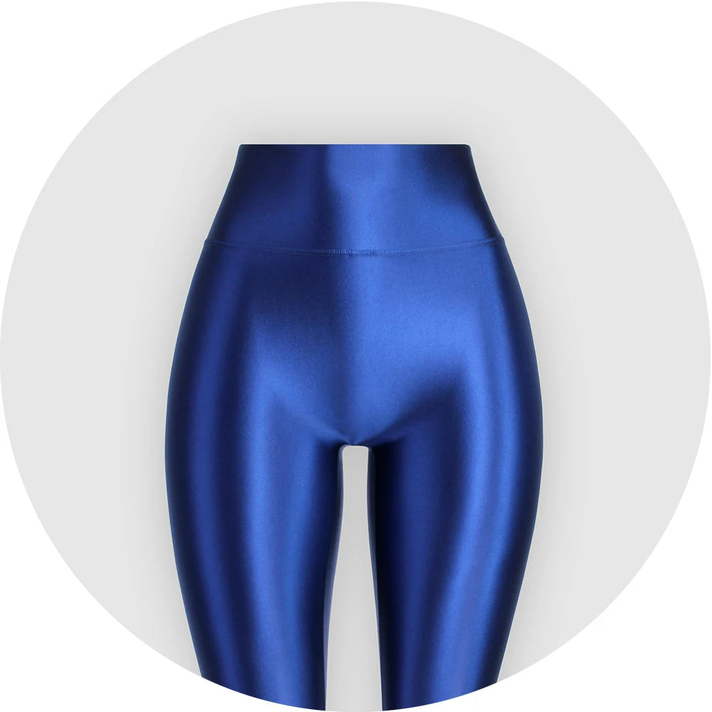 Satin Glossy High Waist Sport Fitness Shiny Yoga Pants