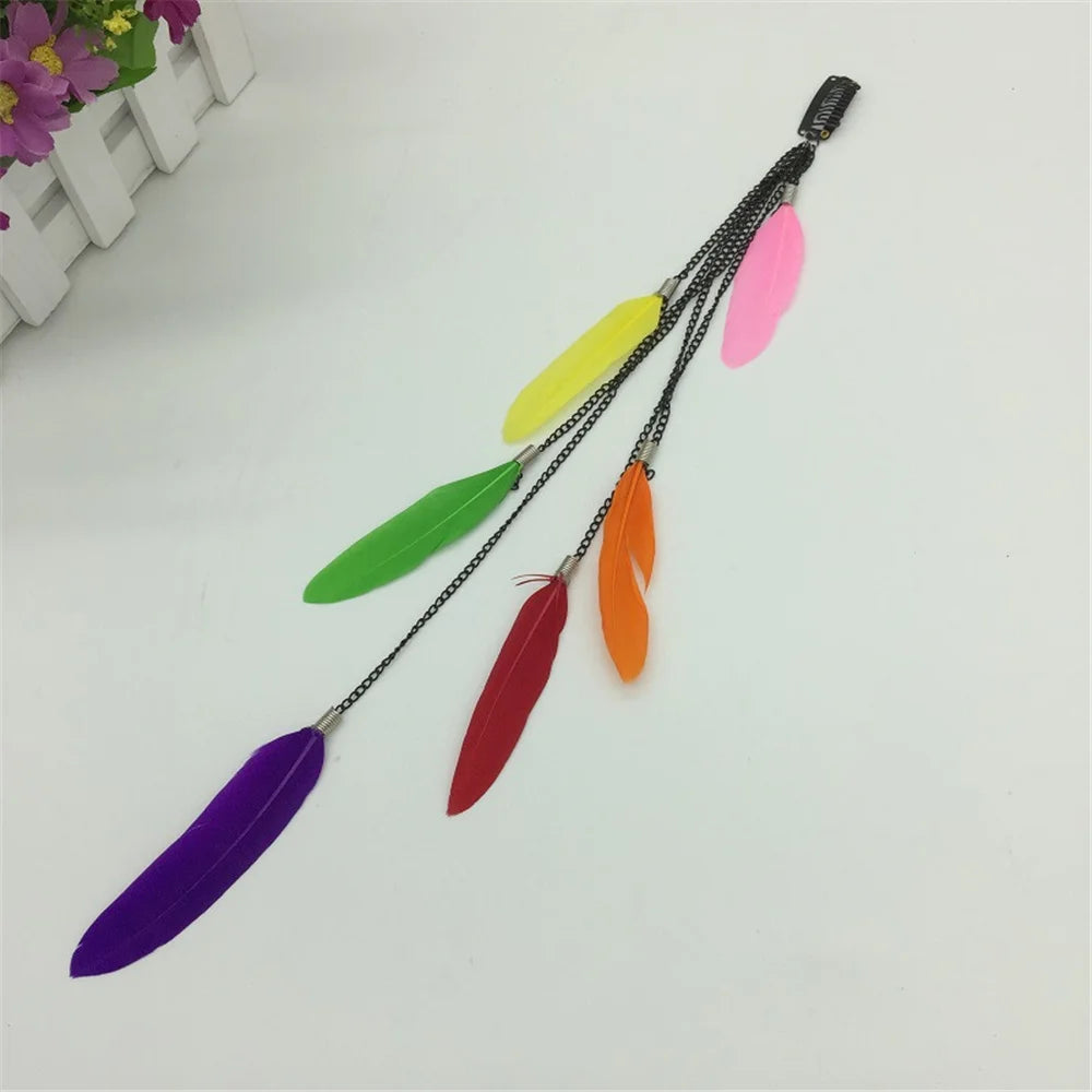 Bohemian Feather Hairband Women's Festive Masquerade Carnival Hippies  Indian Prom Gypsy Long Tassel Hair Accessories