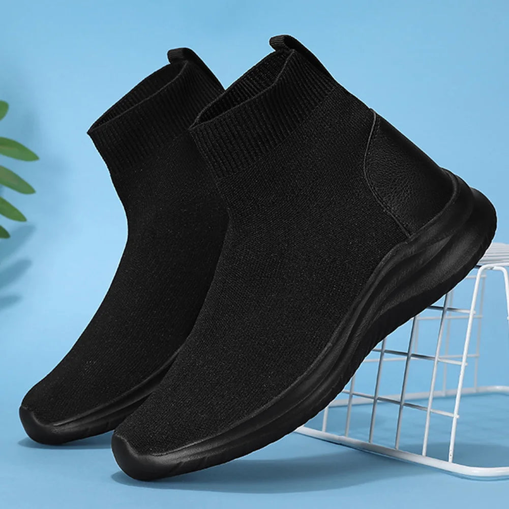 Slip on Sock-Soft Sneaker Boot Lightweight Slip On Ankle Booties Comfortable Casual