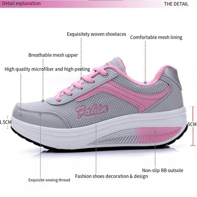 Slope Heel Sneakers Breathable  Shoes Swinging Shoes Fitness Shoes