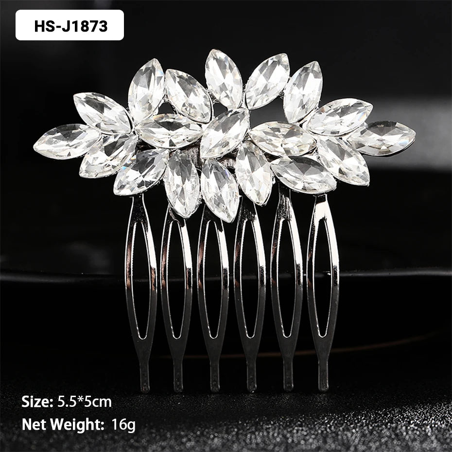 Silver Color Wedding Hair Combs Hairpins Crystal Rhinestone Bride Hair Accessories Women Bridal Hair Jewelry