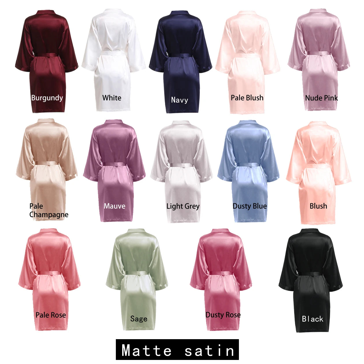 Women Matte Satin Plain colors thick satin Sleepwear Casual Home wear