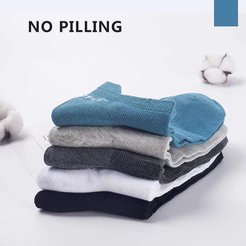 20pcs=10 Pairs Summer Autumn Men Cotton Socks Sport Breathable Ankle Socks Quality Mesh Casual Athletic Thin Cut Short