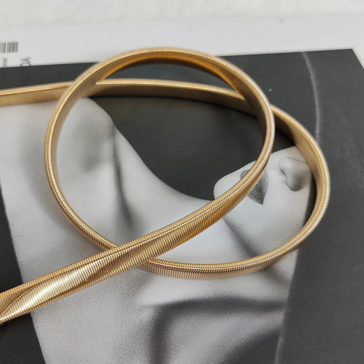 Fashion Elastic Gold Chain Belt Rhinestone Designer Belts For Women High Quality Luxury Brand Stretch Waistband