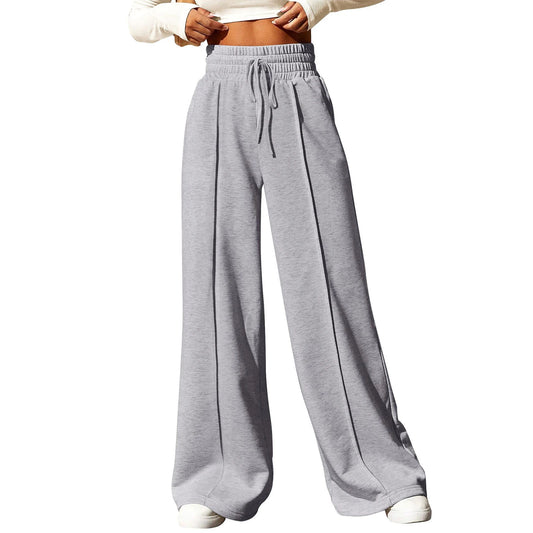 Women s High Waist Wide Leg Trousers Solid Color Loose Fit Palazzo Pants for Chic Street Style and Everyday Wear
