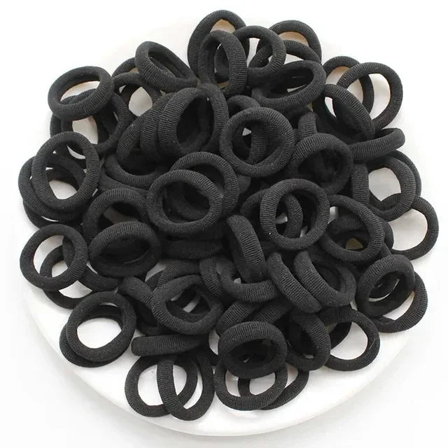 200PCS Women Colorful Nylon Elastic Hair Bands Ponytail Hold Small Hair Tie Rubber Bands Scrunchie Hair Accessories