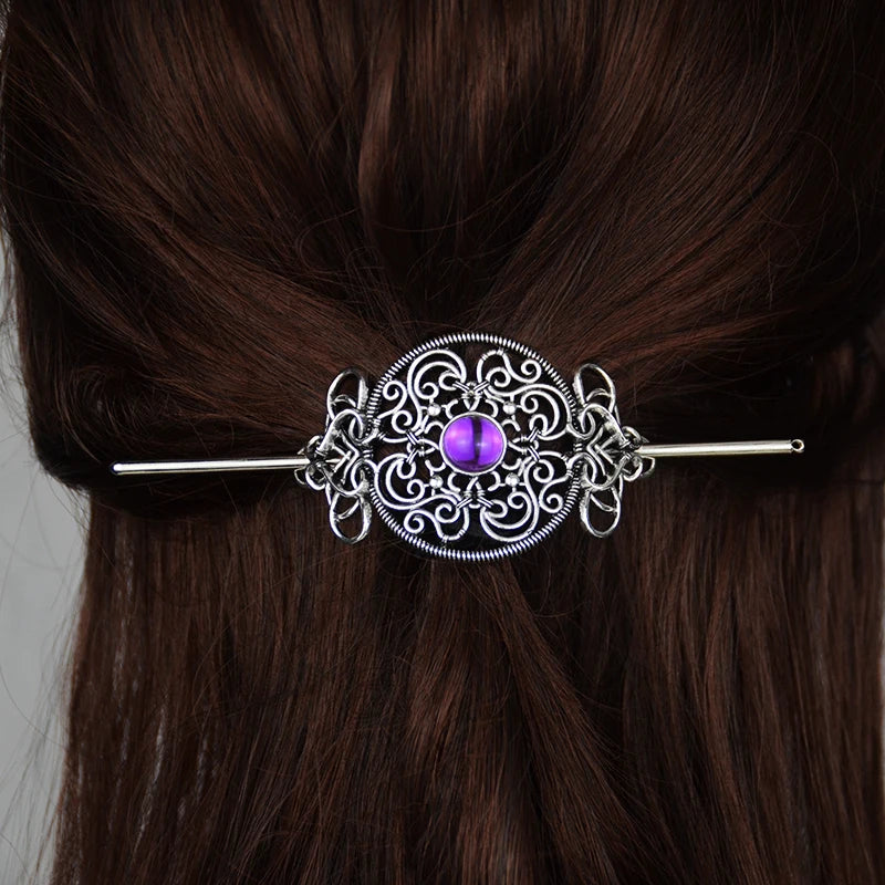 Woodland Goddess Crescent Moon Dragonfly Hair stick Fairy Moon Dragonfly Insect Hair Barrette Hairclip For women
