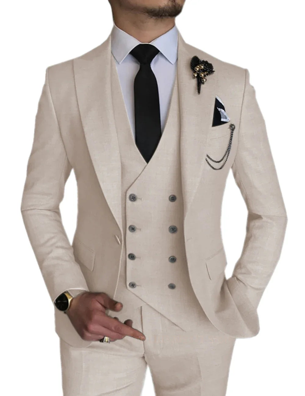 3 Piece Suits Men's Suits Wedding Wear Business Male Groom Wedding Dress Jacket Vest Pants Set Blazers Coat