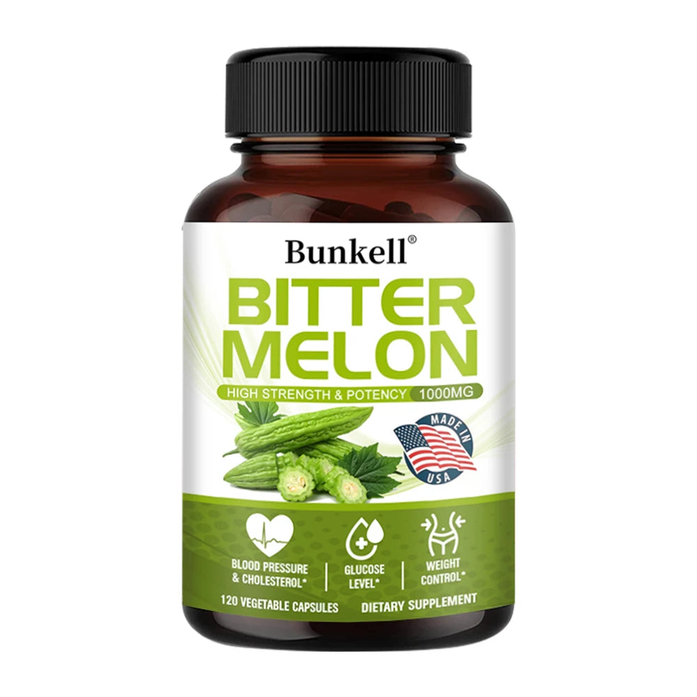 1000 Mg Bitter Melon Extract Capsules for Heart, Blood Sugar and Cholesterol Health, Weight Management